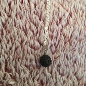 Simple lavastone aromatherapy necklace